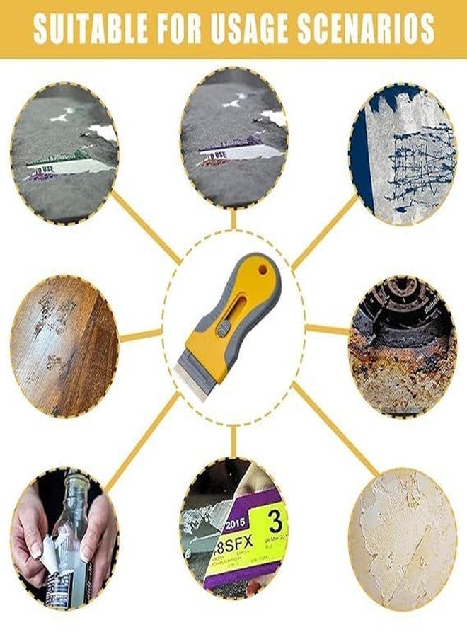 JAMBUVANTI Slide-Press Scraper Tool Multipurpose Cleaning Tool For Removing Labels, Stickers, Paint, Glass, Tiles etc.,With 15 Piece Blades - Image 4